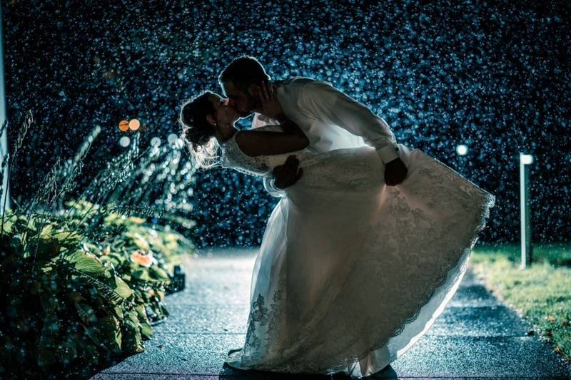 Dramatic wedding portrait