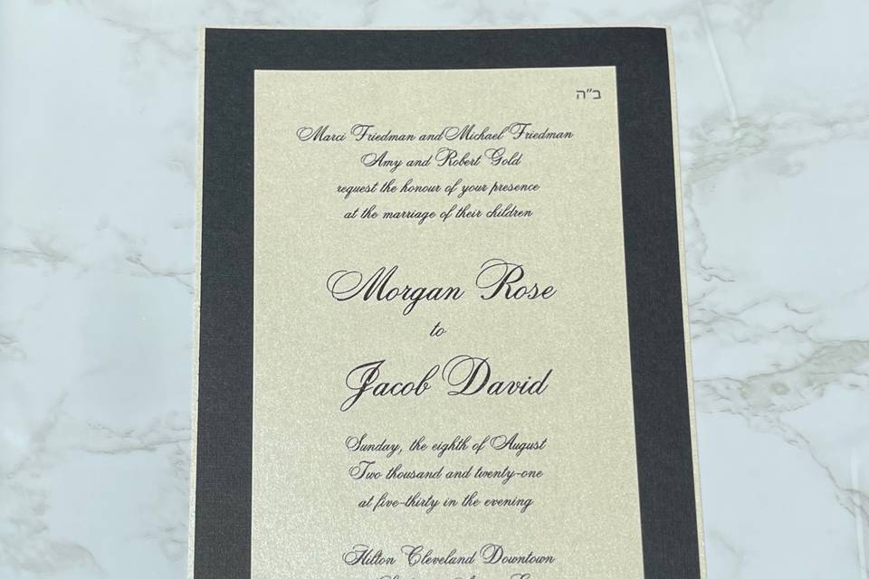 Layered wedding invite