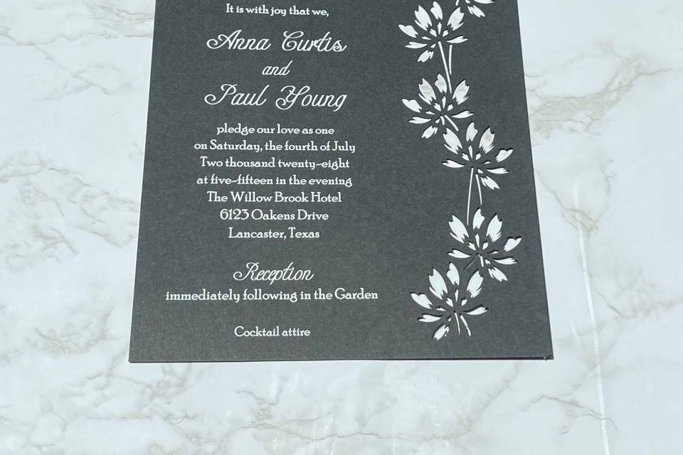 Cut out modern wedding invite