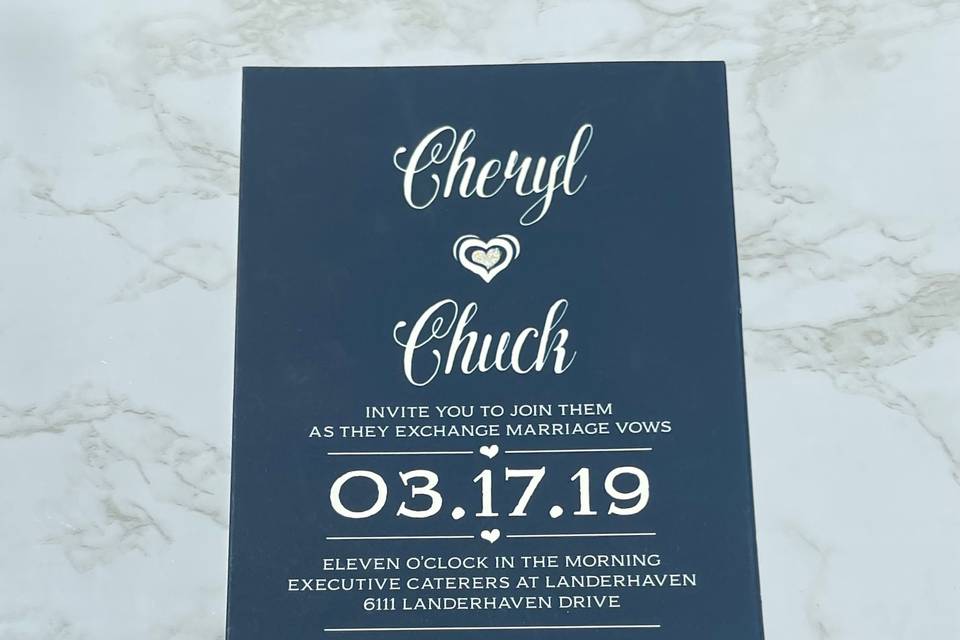 Navy wedding invite/casual