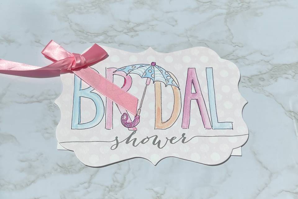 Bridal shower invite with bow