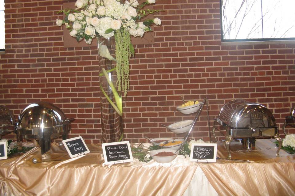 Flower decor for the buffet