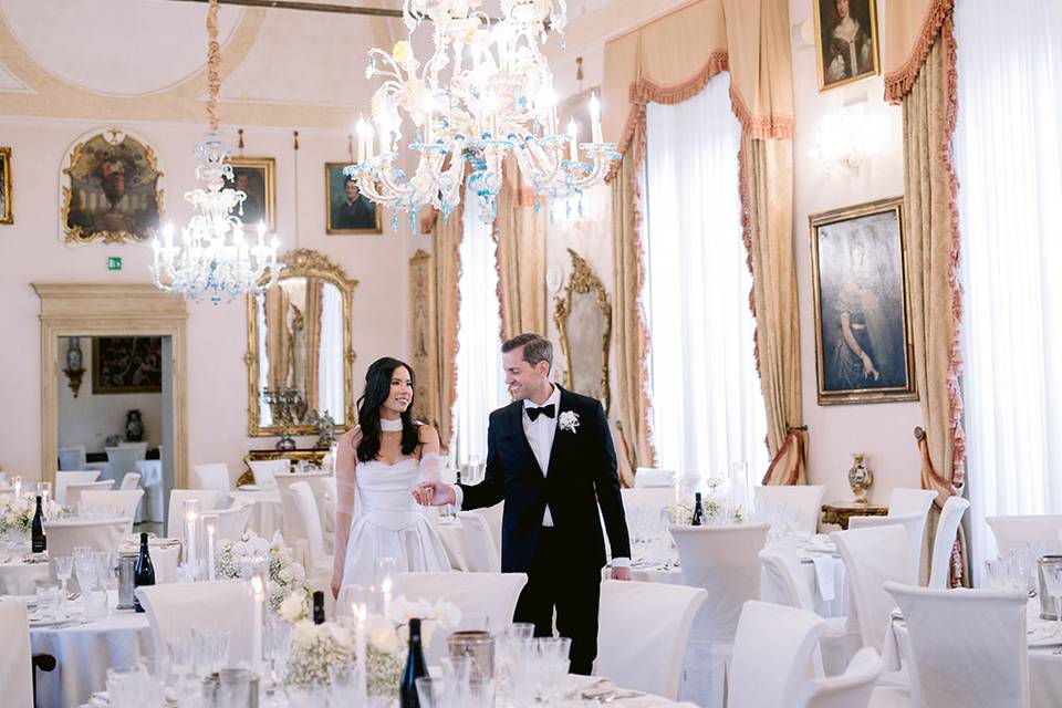 Dining inside in feste room
