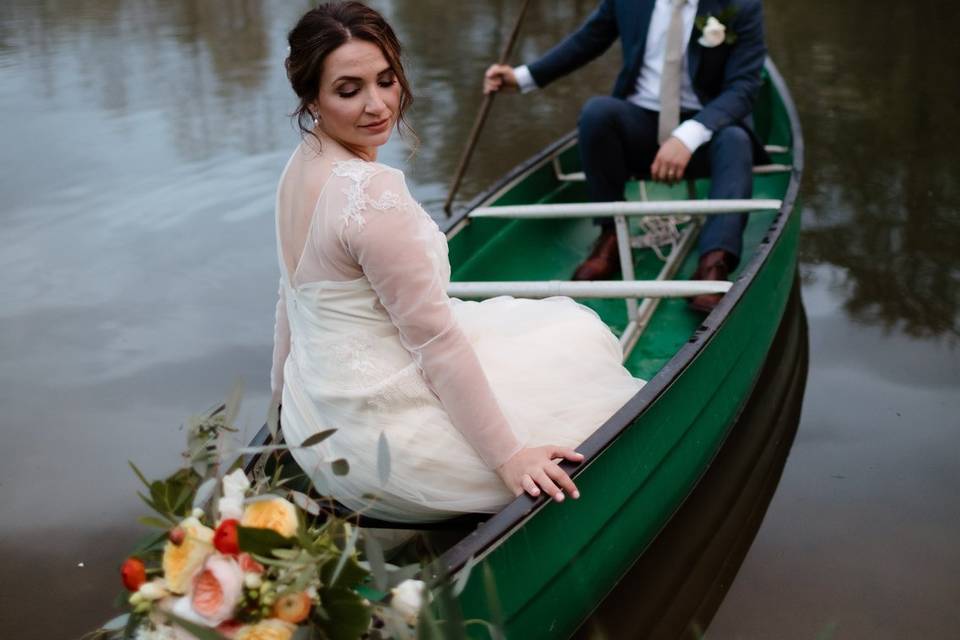 The Couple Canoeing