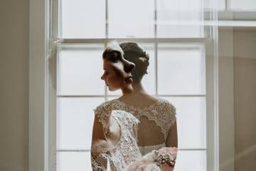 Bride by a window