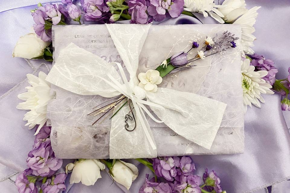 Purple themed invites