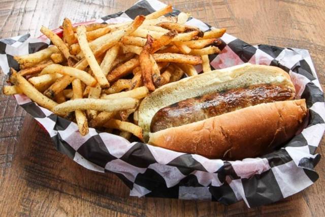 White brat & fries