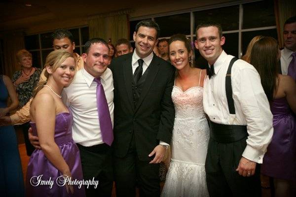 I have have multiple weddings for many families over the years and this is one of my favorites. This is me with a recent bride and groom and the groom's sister and her husband who's wedding I played a couple of years ago. Thank you Tibor Imley for the picture.