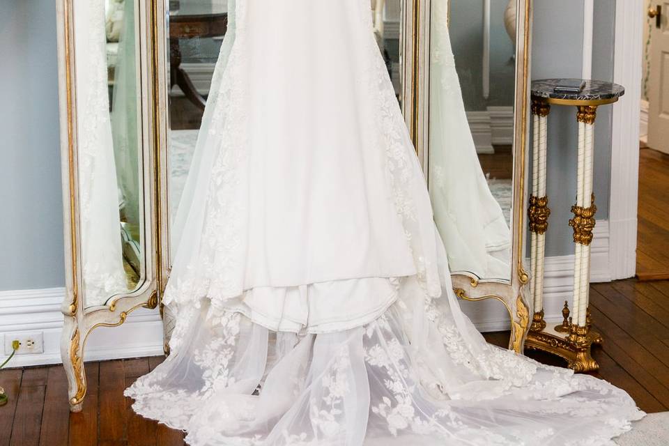 Wedding Gown on mirror