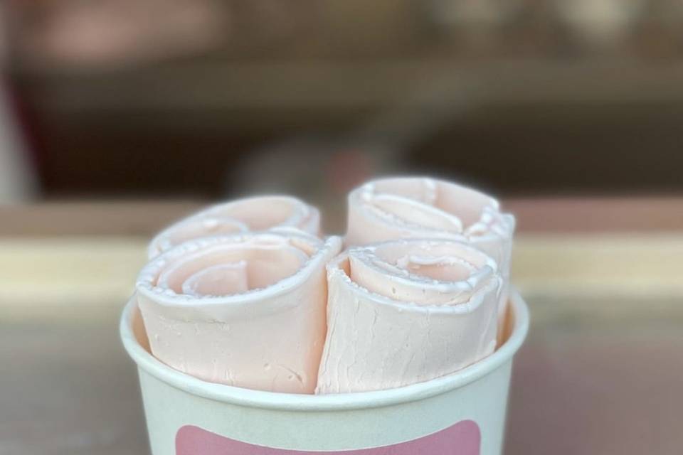 Cup of rolled ice cream