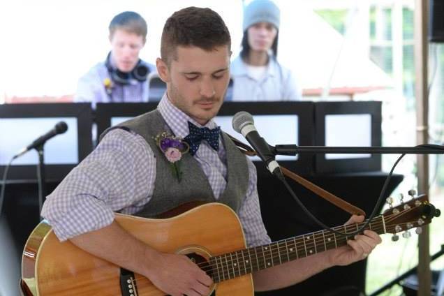 Playing the guitar