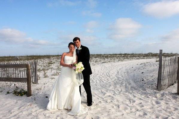 Pensacola Beach and Beautiful Wedding Couple