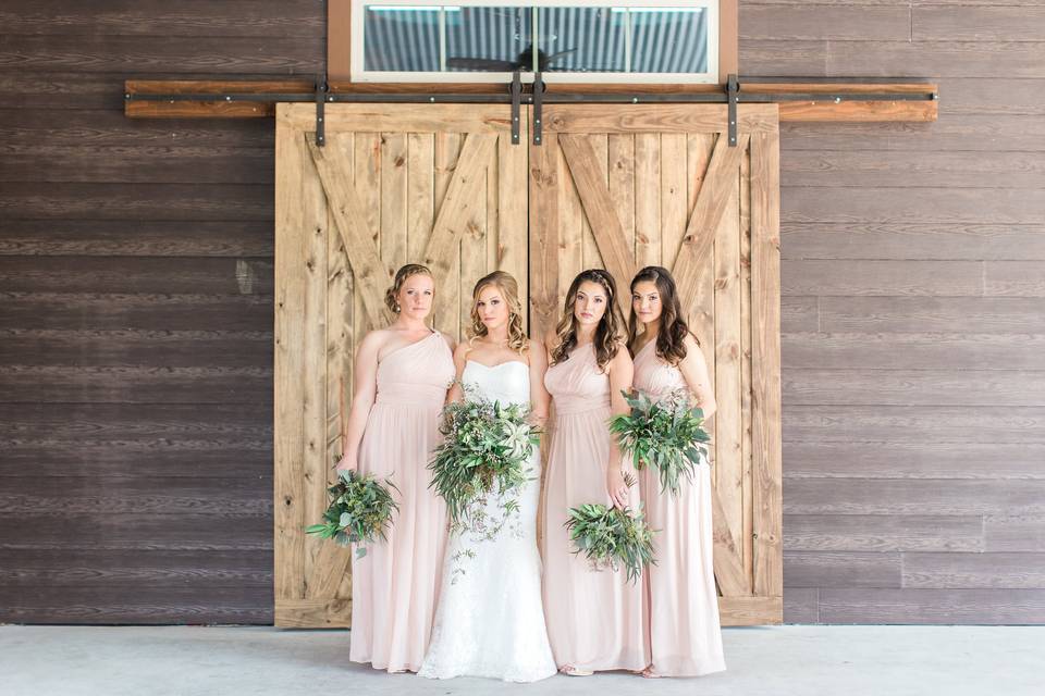 Lovely bride and bridesmaids