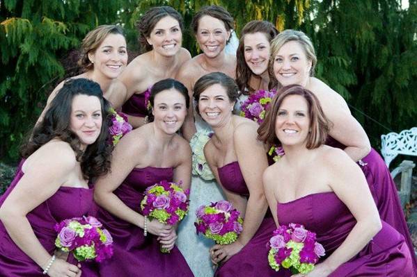 Bride & bridesmaids