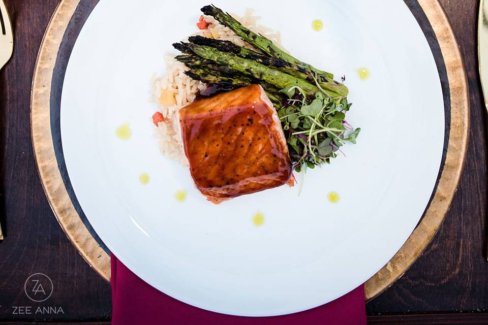 Teryaki glazed salmon