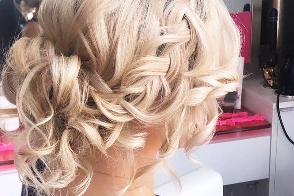 Textured updo with braid