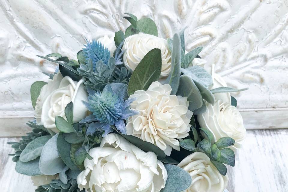 Bridal Bouquet in dusty blue