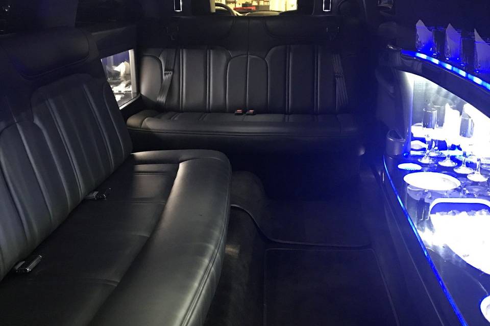 Inside the limo