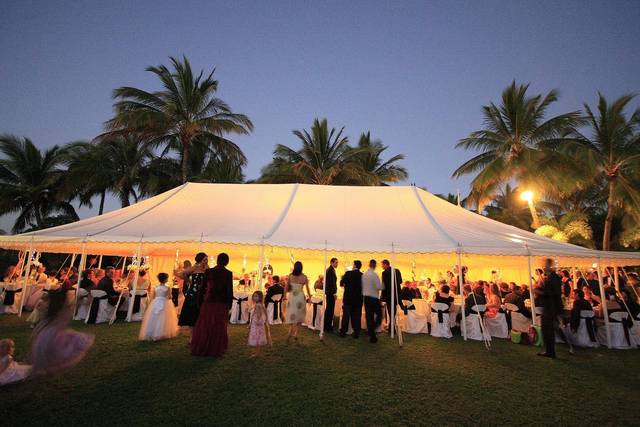 An illuminated tent