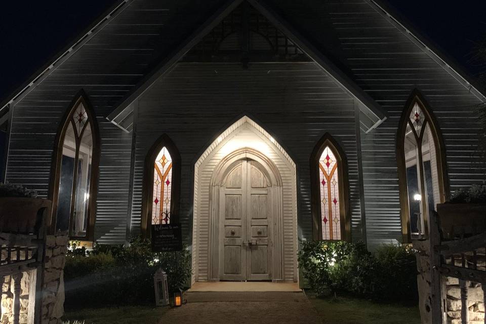 Night view of the chapel