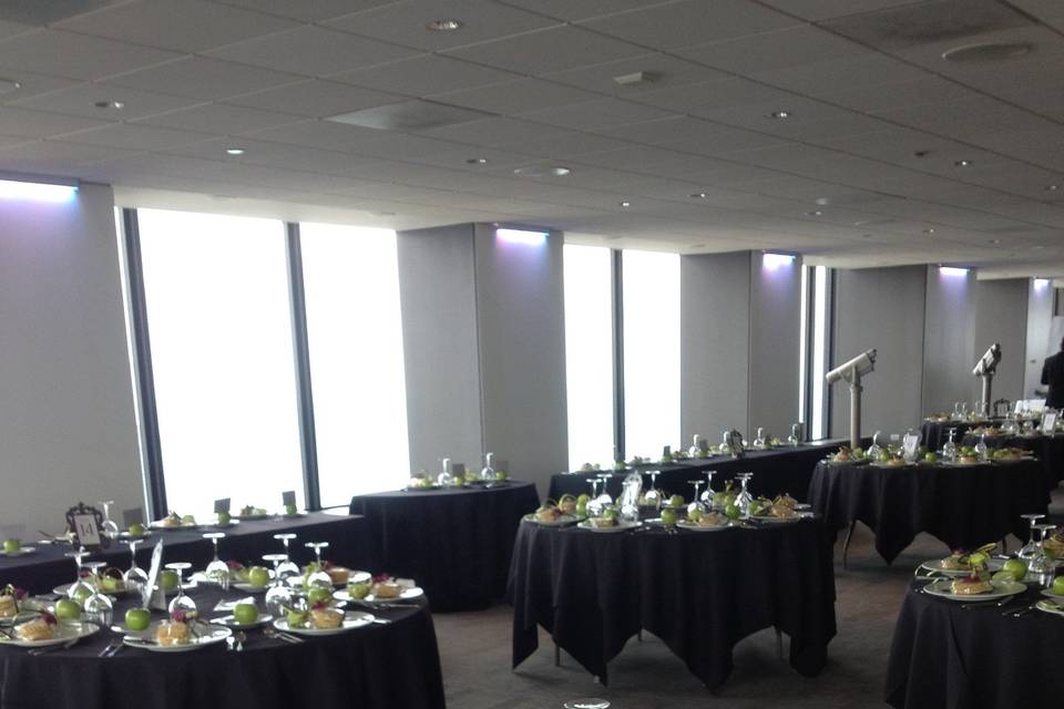 The tables patiently waiting for friends and family to enjoy one great wedding reception!