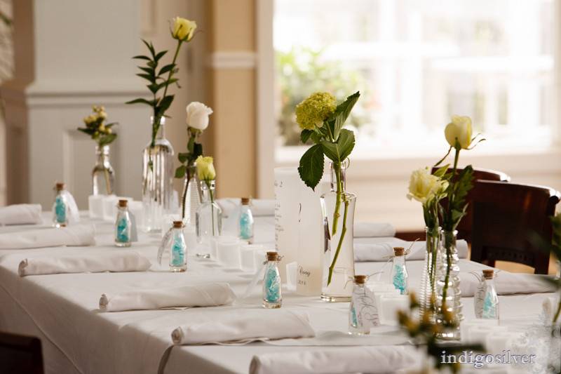 Table setup with centerpiece