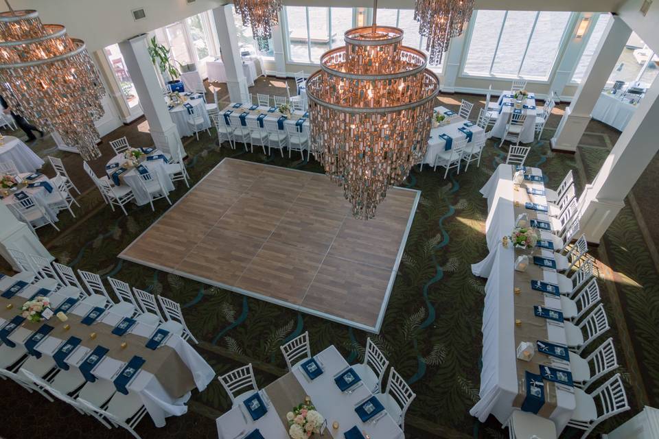 Table set up with centerpiece