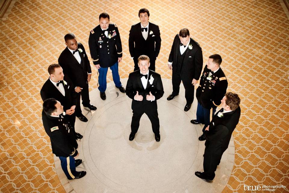 The groom with his groomsmen