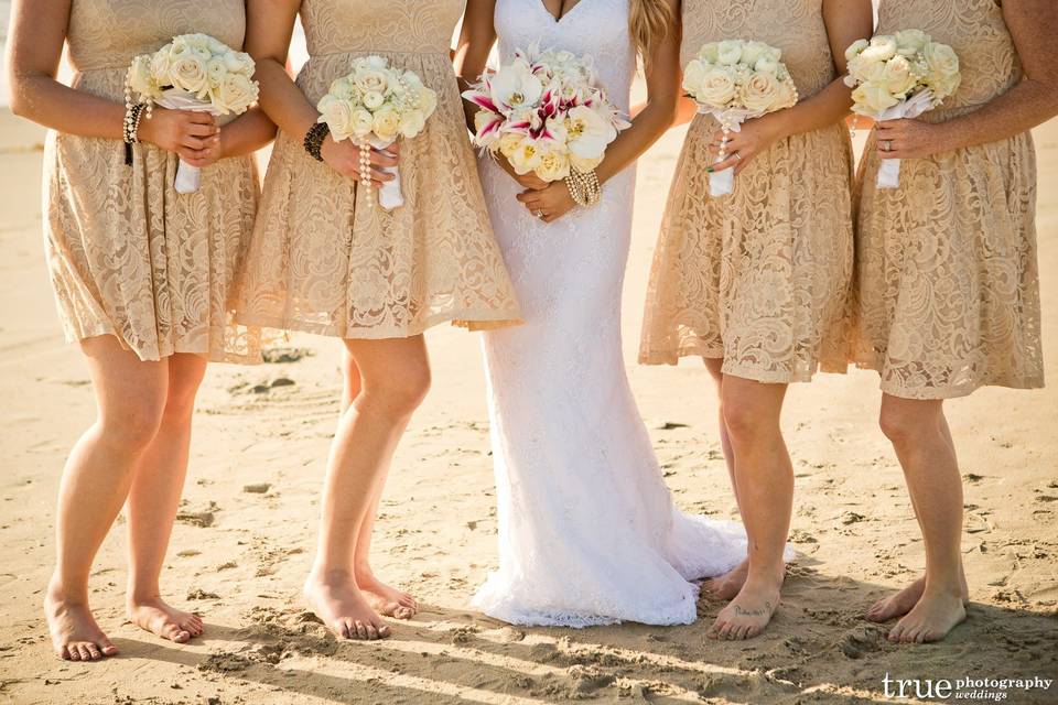 The bride with her bridesmaids