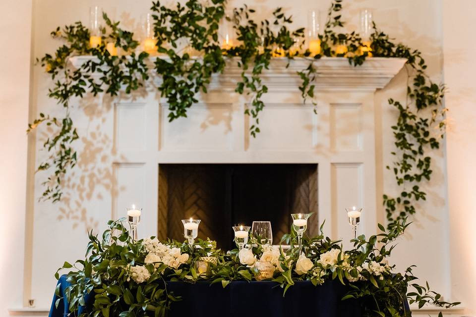 Sweetheart Table Fireplace