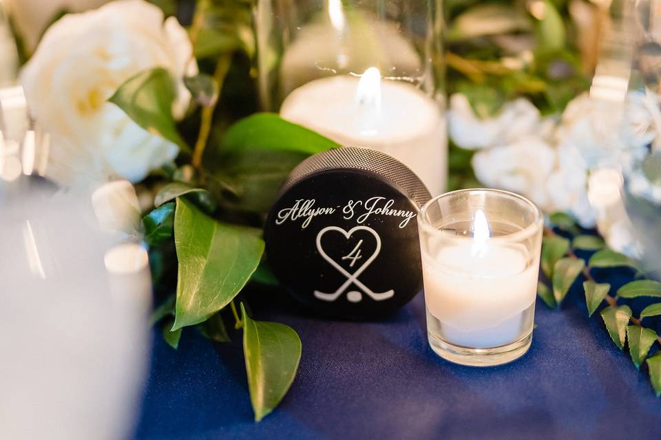 Hockey Wedding Table numbers