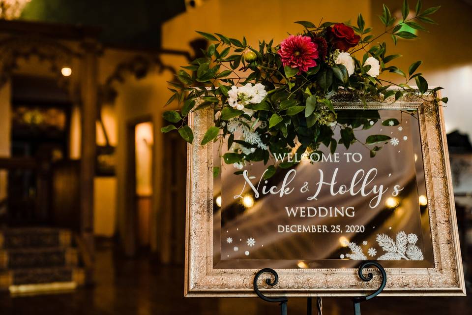 Christmas Wedding welcome sign