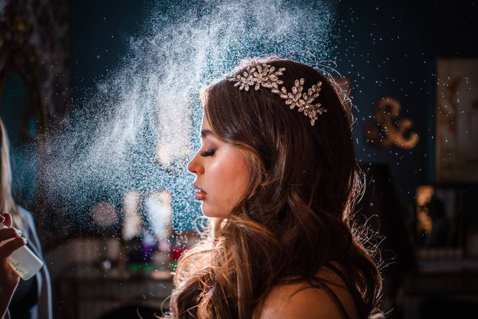 Bride getting ready