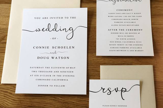 Invites laid out