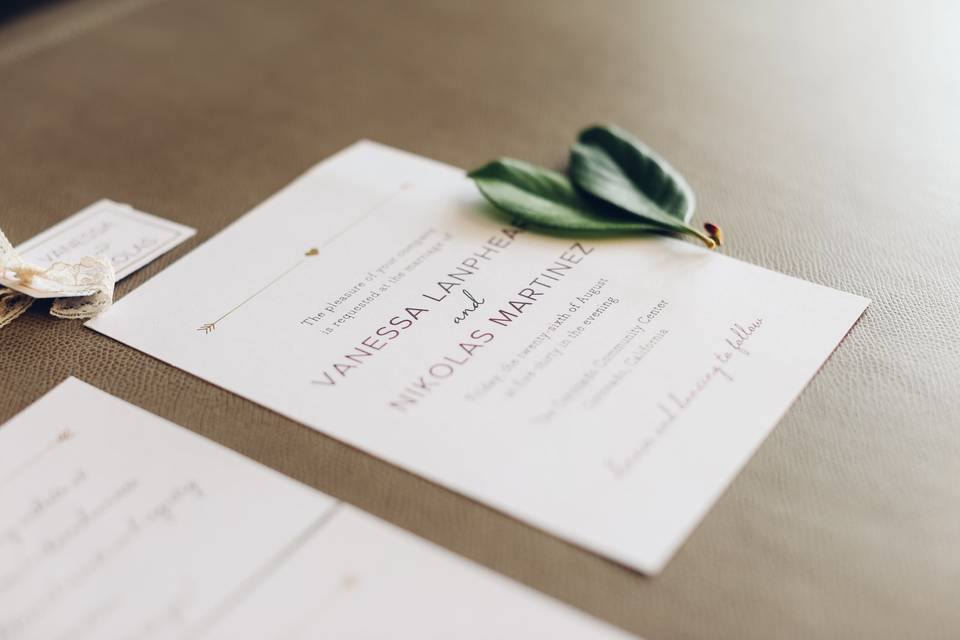 Wedding invite spread