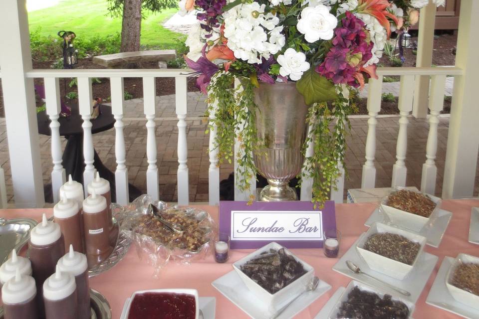 Raised floral centerpiece