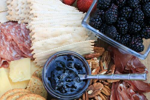 Fruit, cheese, & meat platter