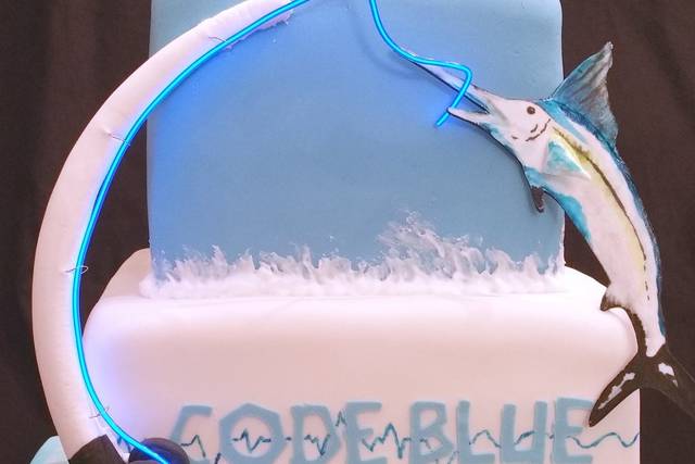 PERSONALISED CUSTOM CAKE Topper Happy Birthday Fishing Fish Marlin