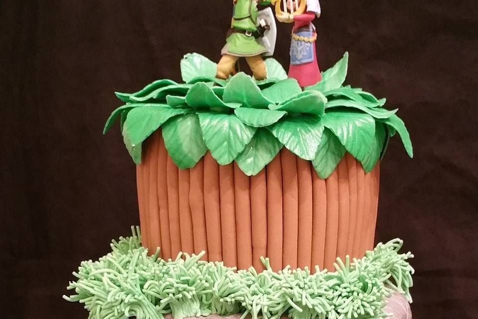 Grooms Cake requested Legend of Zelda theme. Contains 78 servings.