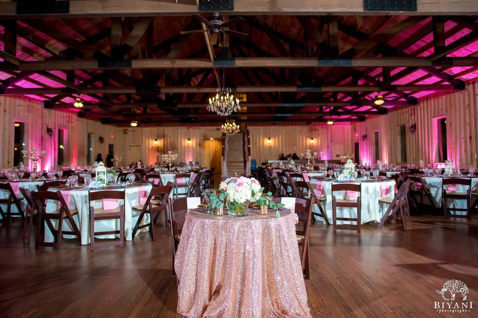 Reception hall lighting