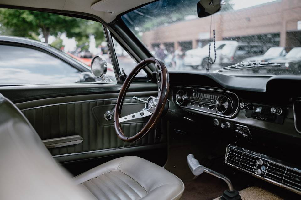 Tan interior with forest green