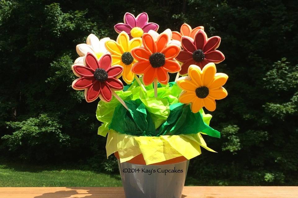 Gerber daisy cookie pops