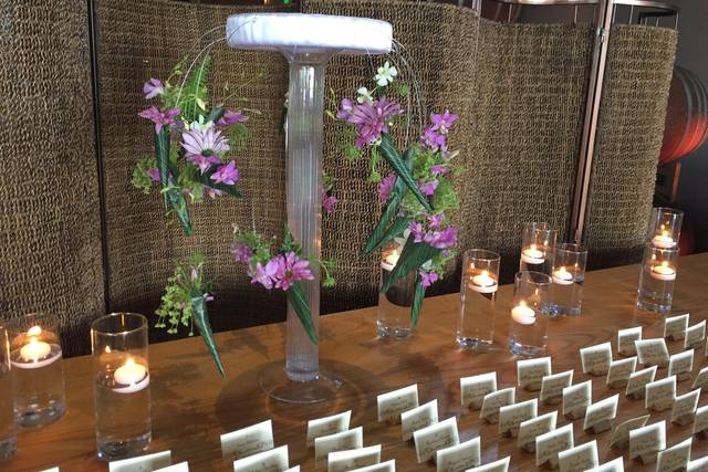 Candle lights and floral decor