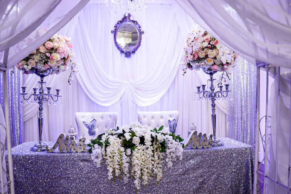 Venue/ bridal/ grooms table