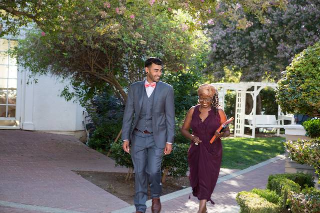 The groom and the officiant