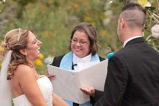 Outdoor weddings are no problem!  We come to you!  We can also provide a cordless sound system so you can have lovely wedding music wherever you are!