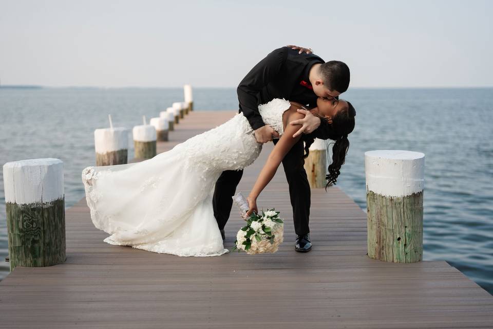Romantic beach ceremony