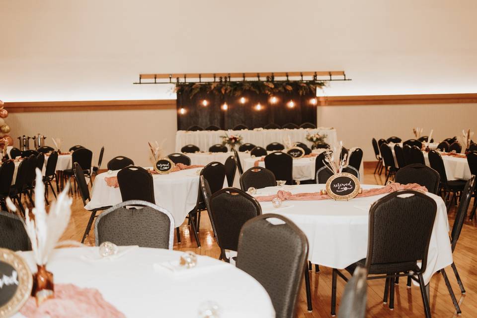 Ballroom ready for a reception