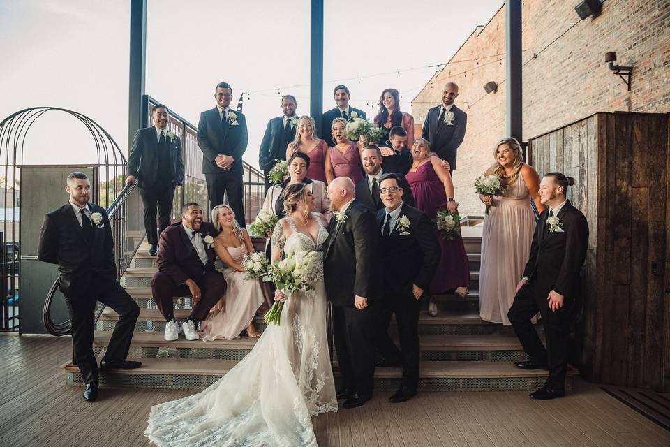 Bridal party on the deck