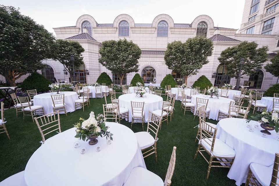 The Center Courtyard round tables